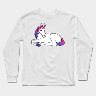 bisexual pride unicorn foal Long Sleeve T-Shirt